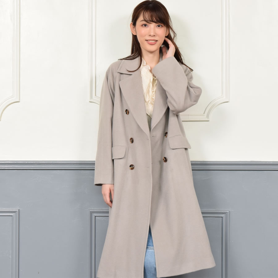 ◎極美品 PACO ダブルチェスターコート BILANCIA カシミヤ35 L1 ca3402-1.jpg