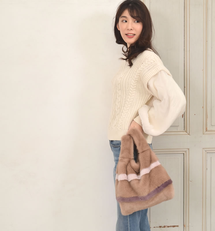 10%OFFクーポン※会員価格適用】SAGA ミンク ファー ショッパー