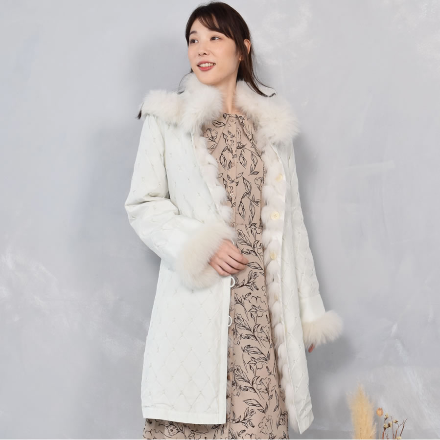 半額 会員価格適用外】シルク フォックス ダイヤ柄 リバーシブル