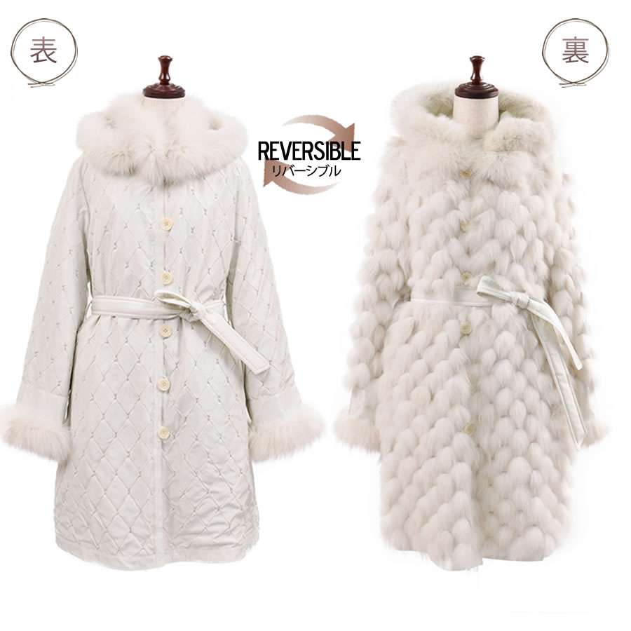 半額 会員価格適用外】シルク フォックス ダイヤ柄 リバーシブル