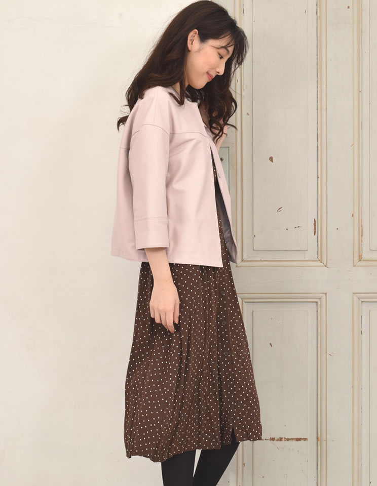 27％OFF】[Merfirge] 本革 ラム レザー ノーカラー ジャケット