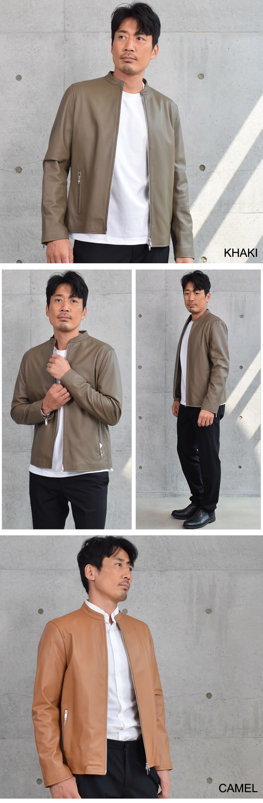 Merfirge]メンズ ラム レザー シングル ジャケット(MZR3965) 毛皮