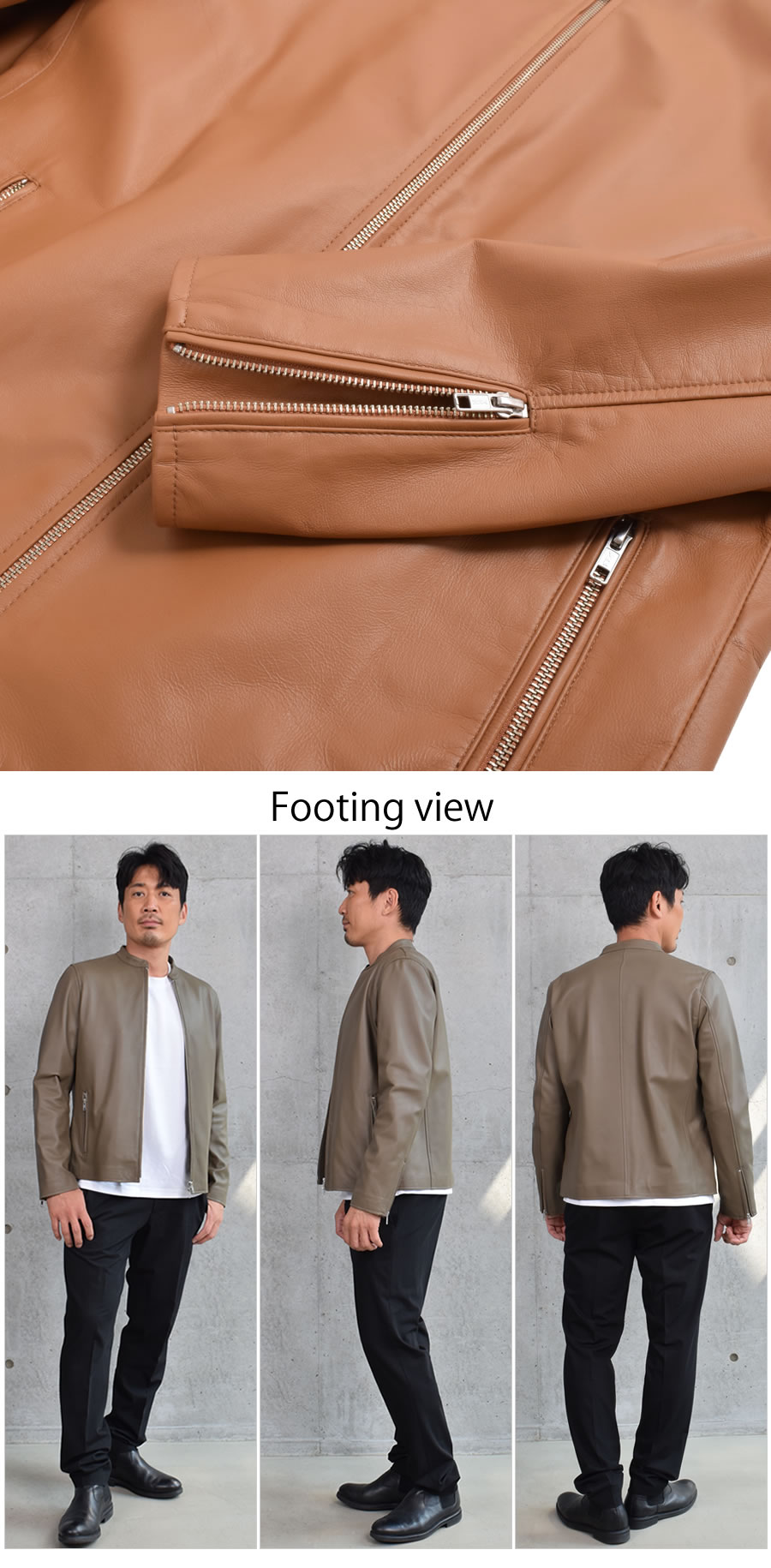 Merfirge]メンズ ラム レザー シングル ジャケット(MZR3965) 毛皮