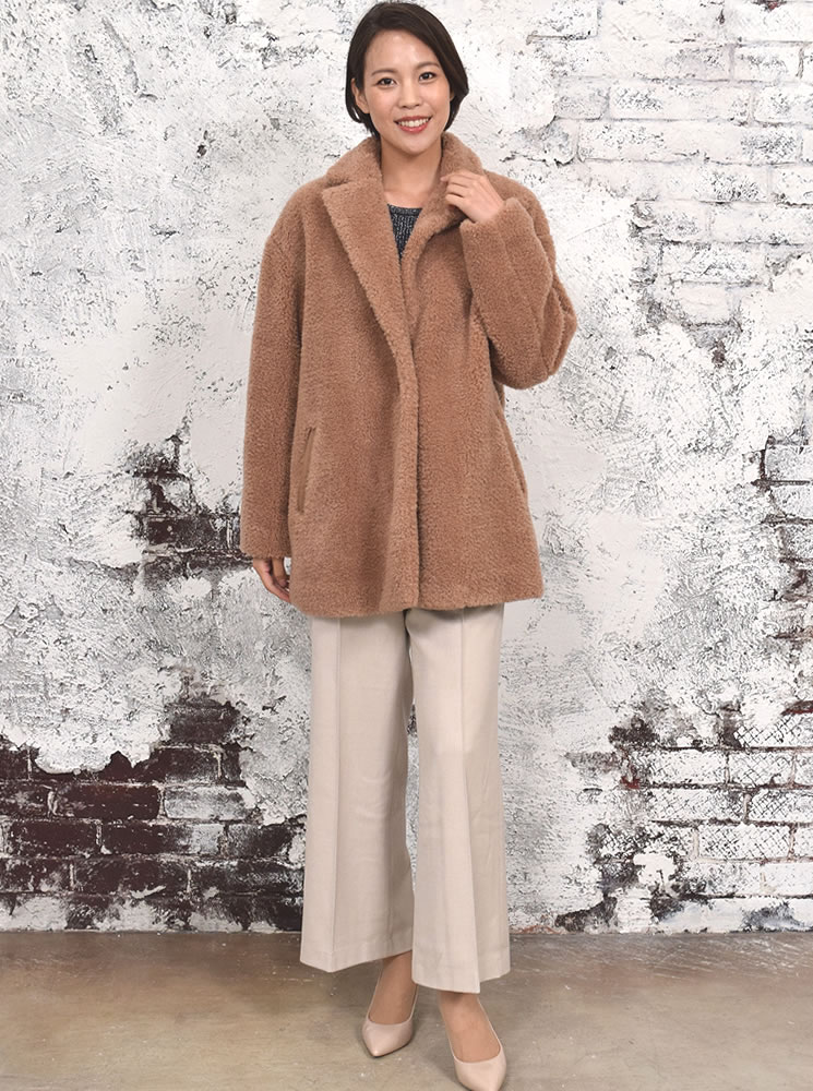 41 割引定番 Merfirge ウール100 ボアハーフコート Wb5002 アウター レディース 服 Urbanfarminginstitute Org