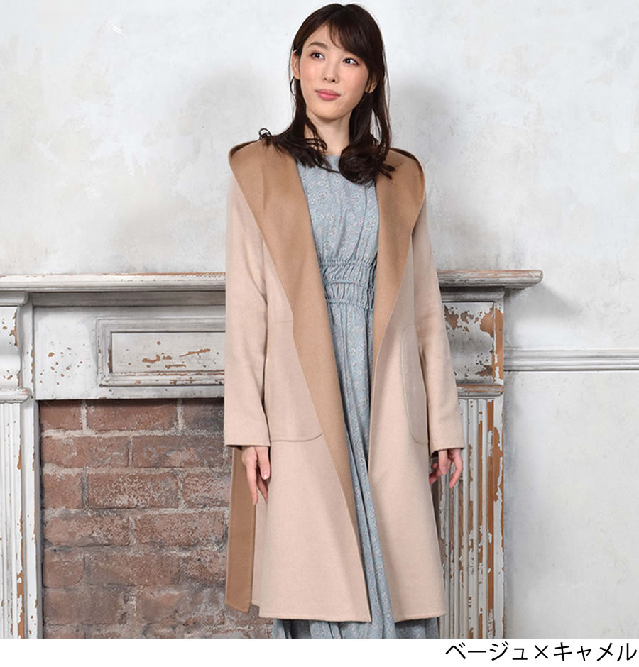 トコートに [Merfirge] ウール混 ダブル レディース服 のコートで